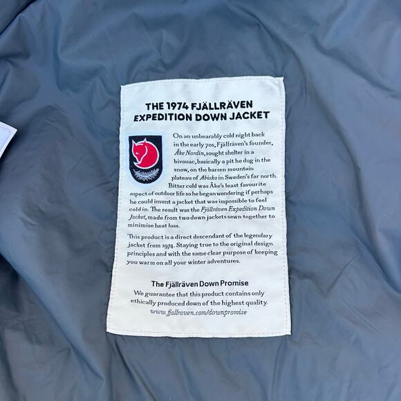 Fjallraven Men’s Expedition Pack Down Hoodie Puffer Gray Blue Large Lightweight - Picture 4 of 15